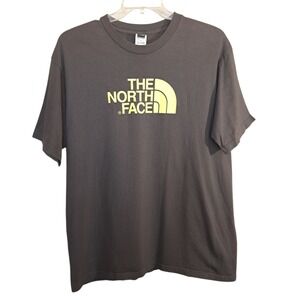 The North Face Unisex Standard‎ Fit Yellow/Gray T-Shirt Size L/G Short Sleeves